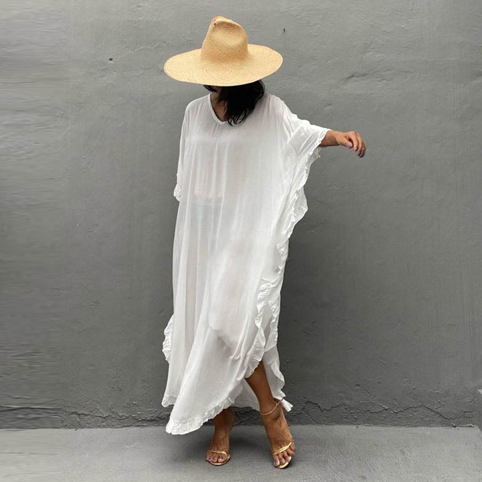 Женская пляжная длинная юбка свободного кроя большого размера, халат, морской отдых, бикини, купальник, солнцезащитная накидка One Size белый
Женская пляжная длинная юбка свободного кроя большого размера, халат, морской отдых, бикини, купальник, солнцезащитная накидка One Size белый