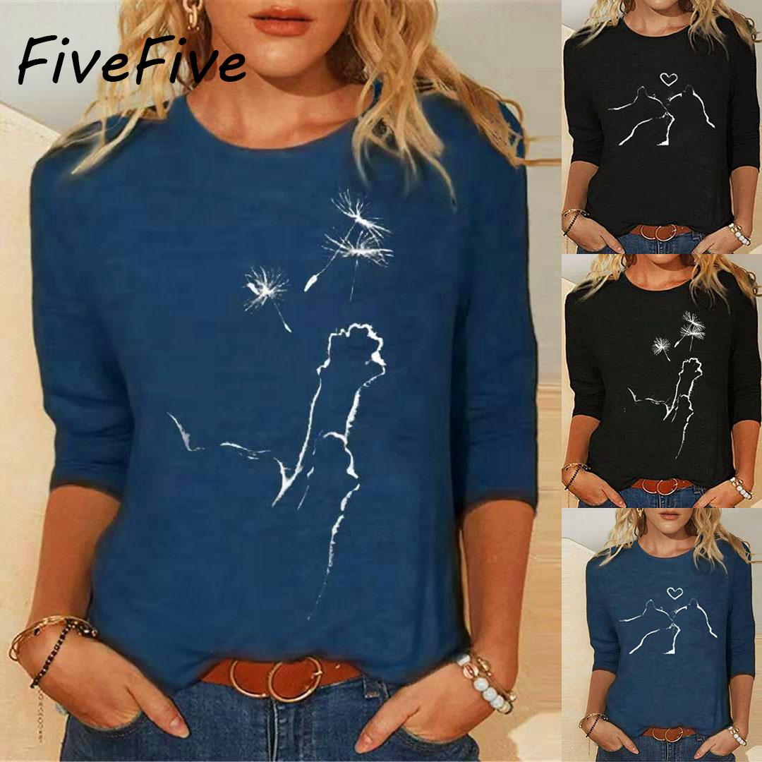 FiveFive Женская удобная рубашка с круглым вырезом и длинными рукавами, пуловер, женская футболка, топ больших размеров
FiveFive Женская удобная рубашка с круглым вырезом и длинными рукавами, пуловер, женская футболка, топ больших размеров