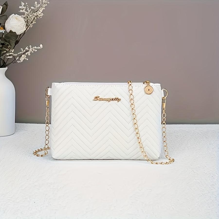 Женская стеганая сумка кроссбоди с шевронным узором, съемным ремешком-цепочкой и металлической молнией, косметичка для повседневного использования, универсальный дорожный кошелек белый
Женская стеганая сумка кроссбоди с шевронным узором, съемным ремешком-цепочкой и металлической молнией, косметичка для повседневного использования, универсальный дорожный кошелек белый