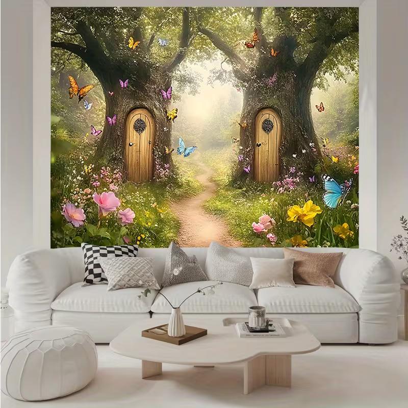 2D Magical Fairy Tree Door Tapestry, Enchanted Forest with Butterflies & Flowers Wall Art 47.2x31.5inch/120*80cm
2D Magical Fairy Tree Door Tapestry, Enchanted Forest with Butterflies & Flowers Wall Art 47.2x31.5inch/120*80cm