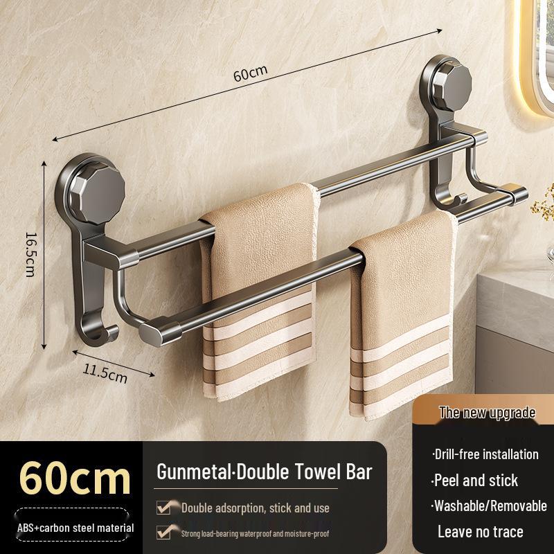 Настінна вішалка для рушників з подвійною штангою та полицею, без свердління
Настінна вішалка для рушників з подвійною штангою та полицею, без свердління