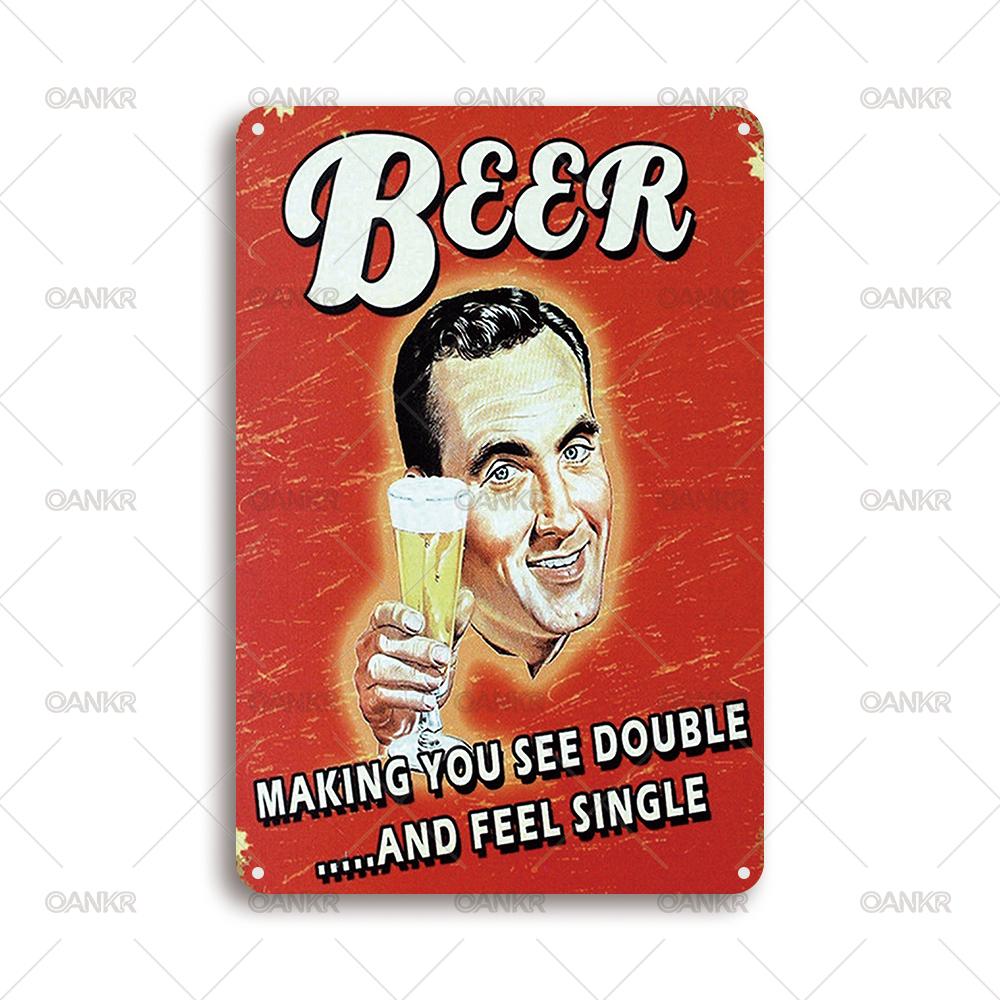 Vintage Beer Poster Metal Tin Sign Beer Making You See Double And Feel Single Art Posters Metal Signs for Pub Bar Home Decor 20x30cm(7.8x11.8inch)
Vintage Beer Poster Metal Tin Sign Beer Making You See Double And Feel Single Art Posters Metal Signs for Pub Bar Home Decor 20x30cm(7.8x11.8inch)