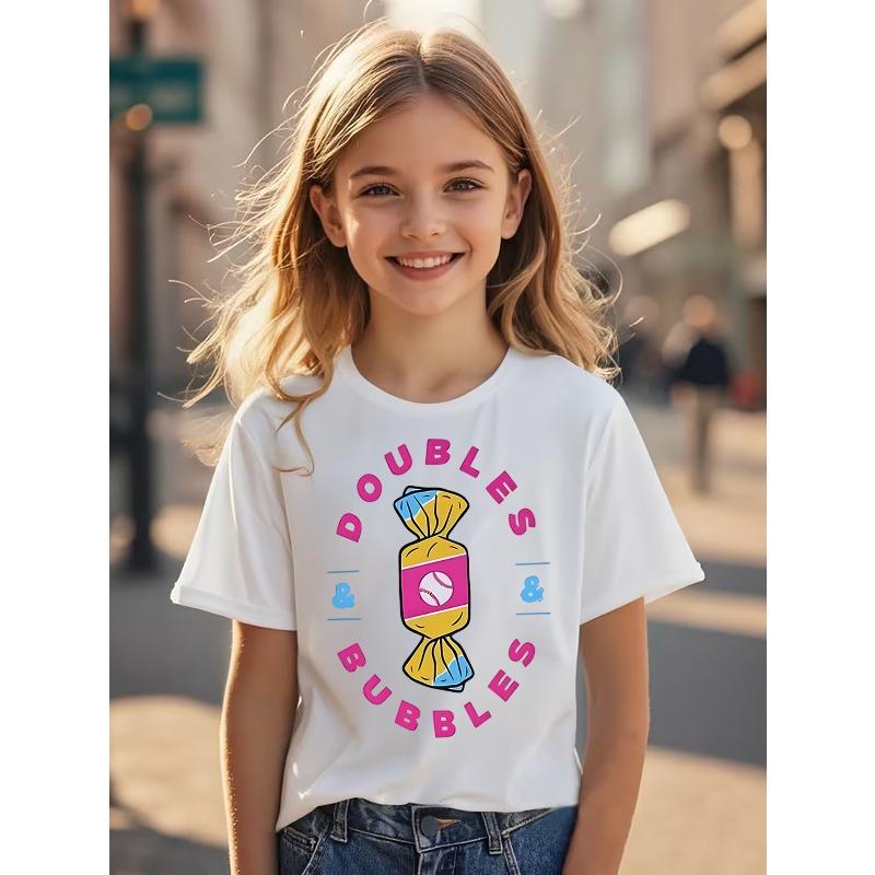 European sizes Children Girls fashion short-sleeved T-shirts girls fashion T-shirts, early autumn tops, daily wear, printed outdoor casual top 164cm
European sizes Children Girls fashion short-sleeved T-shirts girls fashion T-shirts, early autumn tops, daily wear, printed outdoor casual top 164cm