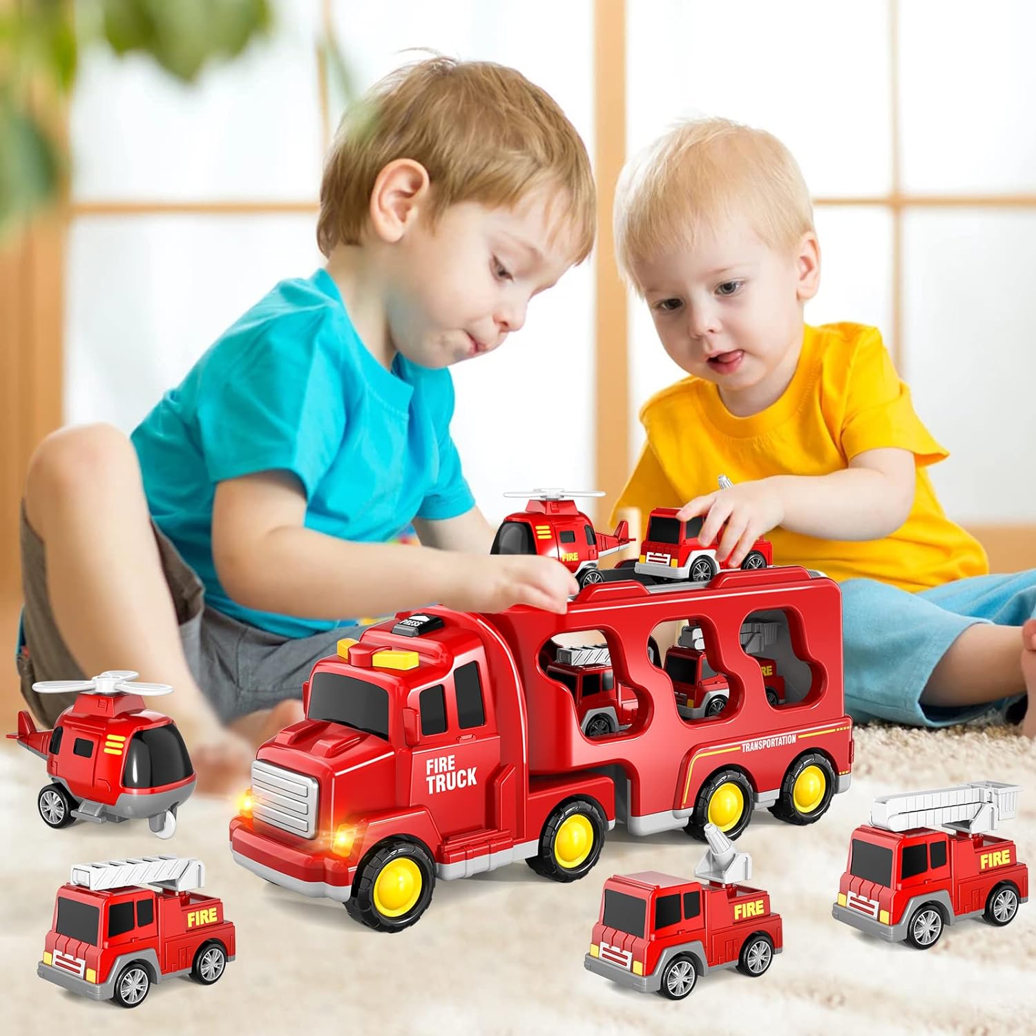 Грузовики для малышей, игрушки для мальчиков 1–3, 3–5 лет, пожарная машина 5 в 1 для девочек 1, 2, 3, 4, 5, 6 лет, наборы автомобилей в подарок на Рождество и день рождения со световым звуком
Грузовики для малышей, игрушки для мальчиков 1–3, 3–5 лет, пожарная машина 5 в 1 для девочек 1, 2, 3, 4, 5, 6 лет, наборы автомобилей в подарок на Рождество и день рождения со световым звуком