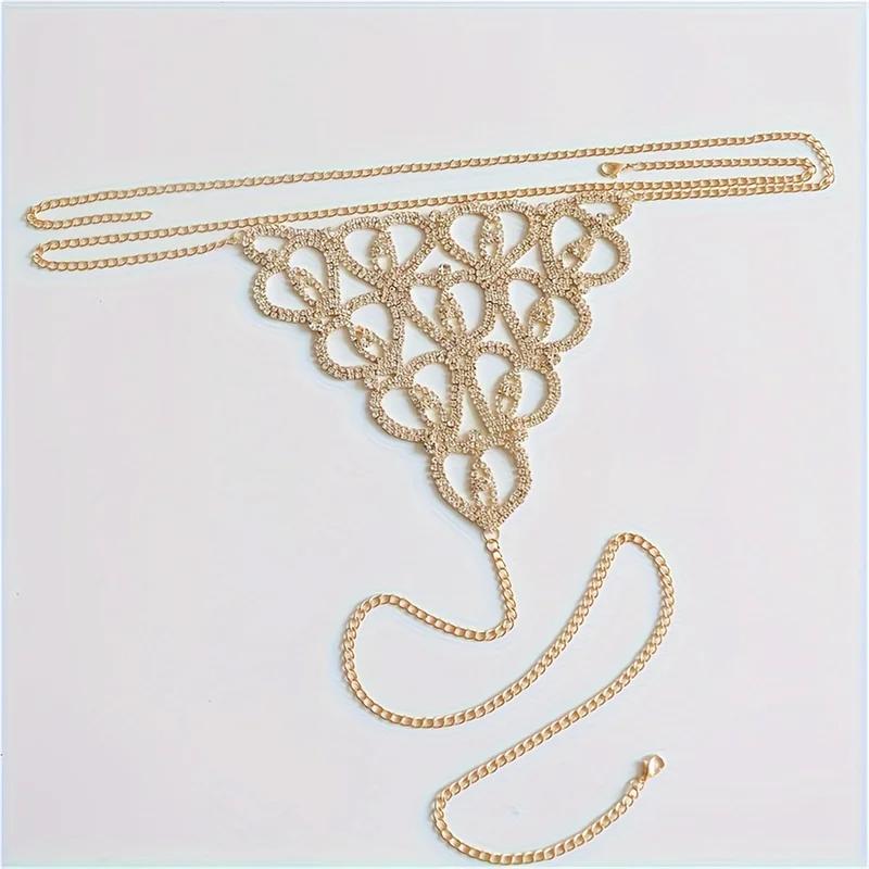 Fashion Sexy Body Chain Heart-shaped Crystal Thong Bikini Jewelry for Women Luxury Bling Rhinestone Panties Lingerie Waist Chain золотий
Fashion Sexy Body Chain Heart-shaped Crystal Thong Bikini Jewelry for Women Luxury Bling Rhinestone Panties Lingerie Waist Chain золотий