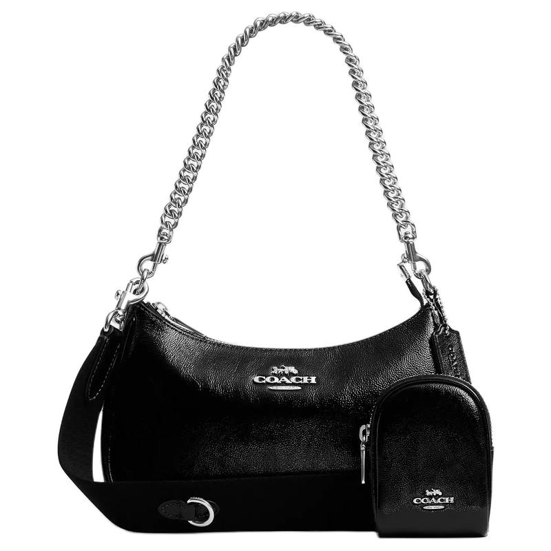 COACH TeriPouch 24 Brand Logo Wrinkled Patent Leather Hand Shoulder Bag Medium Women s Black чорний
COACH TeriPouch 24 Brand Logo Wrinkled Patent Leather Hand Shoulder Bag Medium Women s Black чорний
