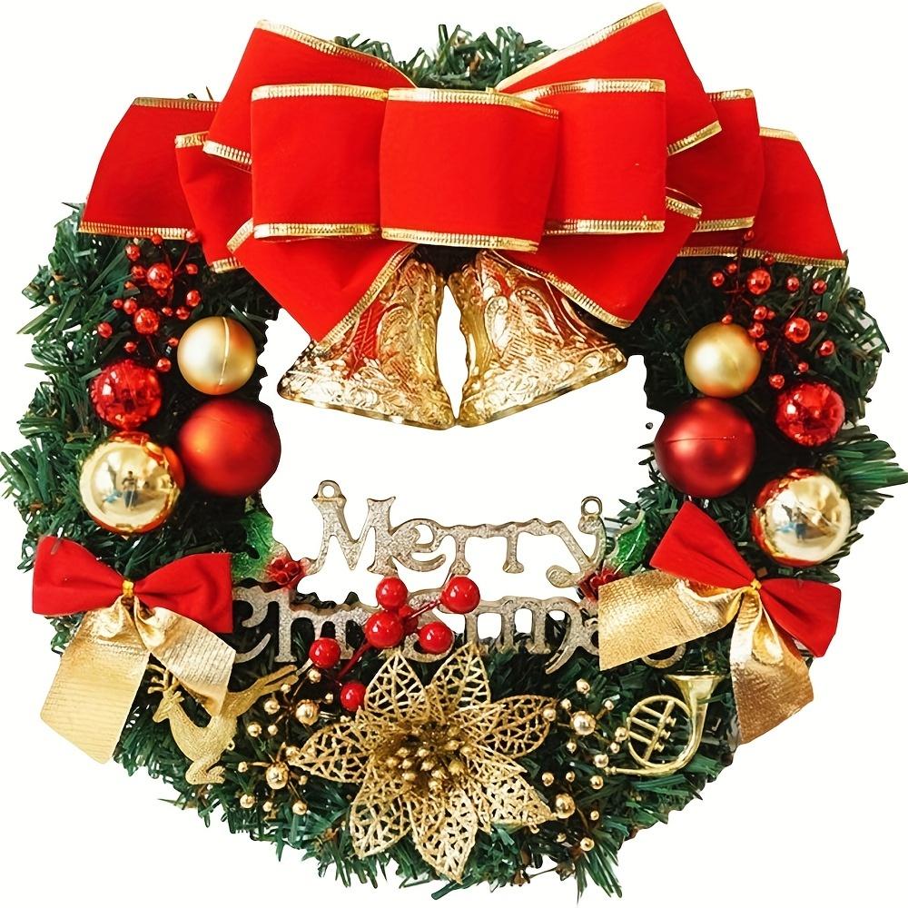 Christmas glitter, 11.8 inch red and gold Christmas wreath with bells, bows, and berries - durable PVC holiday decoration
Christmas glitter, 11.8 inch red and gold Christmas wreath with bells, bows, and berries - durable PVC holiday decoration