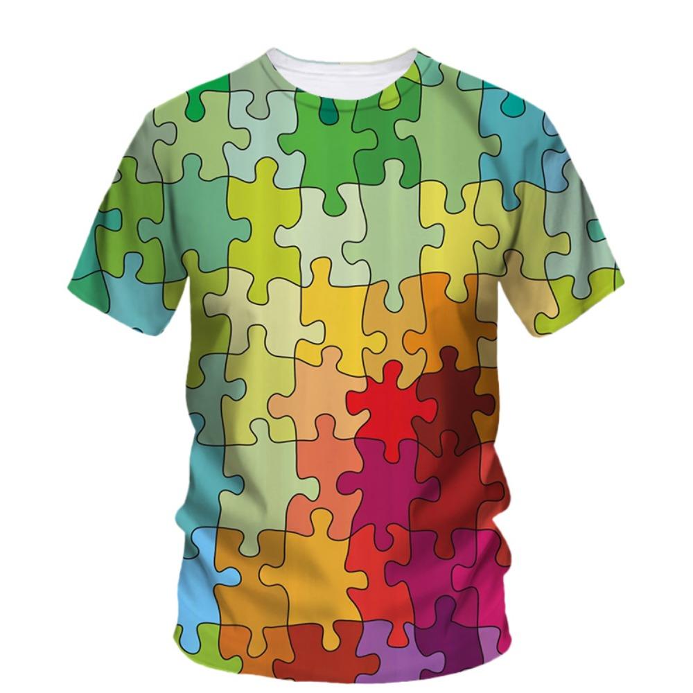 Card Puzzle T-shirt Multicolor Multishape 3D Printing T Shirts Round Neck Short Sleeves For Men s Kids Summer Fashion New Tees M
Card Puzzle T-shirt Multicolor Multishape 3D Printing T Shirts Round Neck Short Sleeves For Men s Kids Summer Fashion New Tees M