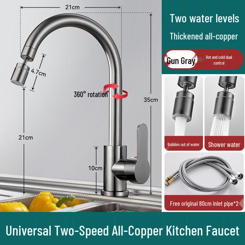 Gongzu Brass Kitchen Faucet with Hot & Cold and Sensor
Gongzu Brass Kitchen Faucet with Hot & Cold and Sensor