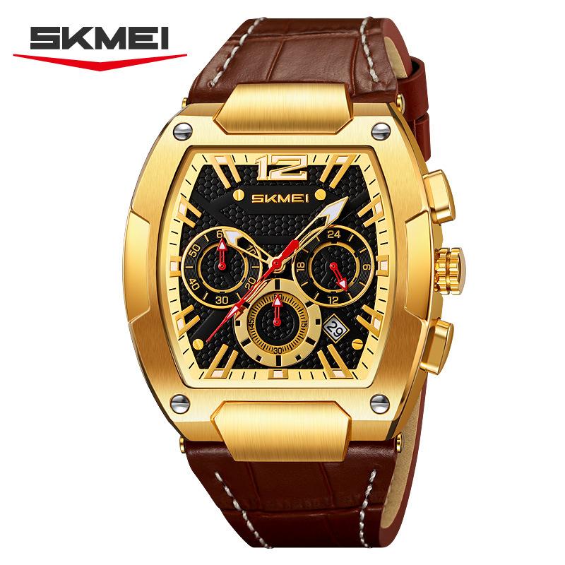 Skmei Кварцевые спортивные часы reloj hombre Мужские повседневные водонепроницаемые с датой и временем Модные часы с ремешком из натуральной кожи Секундомер Наручные часы коричневый/серебряный
Skmei Кварцевые спортивные часы reloj hombre Мужские повседневные водонепроницаемые с датой и временем Модные часы с ремешком из натуральной кожи Секундомер Наручные часы коричневый/серебряный