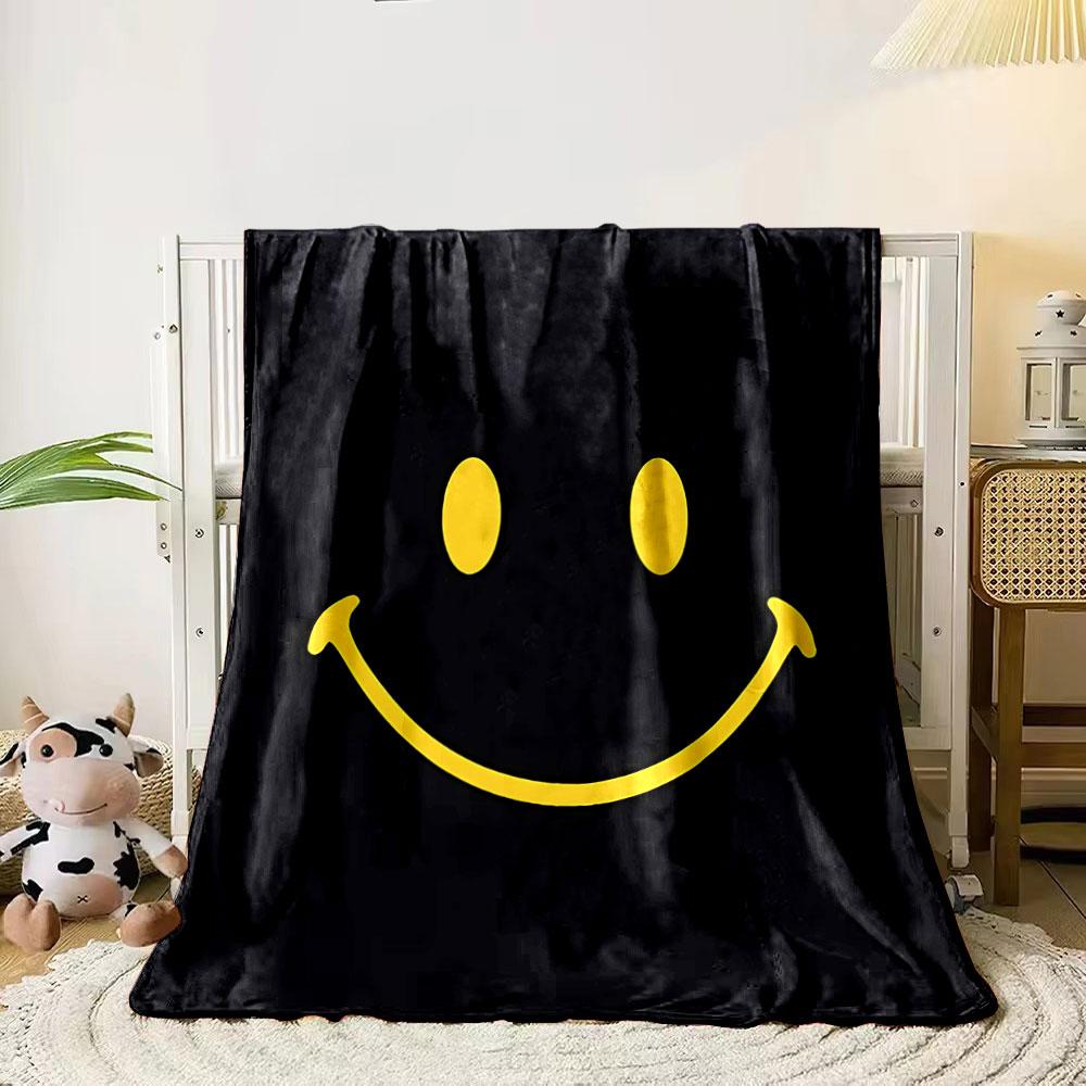 A yellow smiley face with oval eyes on a black background. for all seasons blanket lunch break throw gift 80cm x 120cm
A yellow smiley face with oval eyes on a black background. for all seasons blanket lunch break throw gift 80cm x 120cm