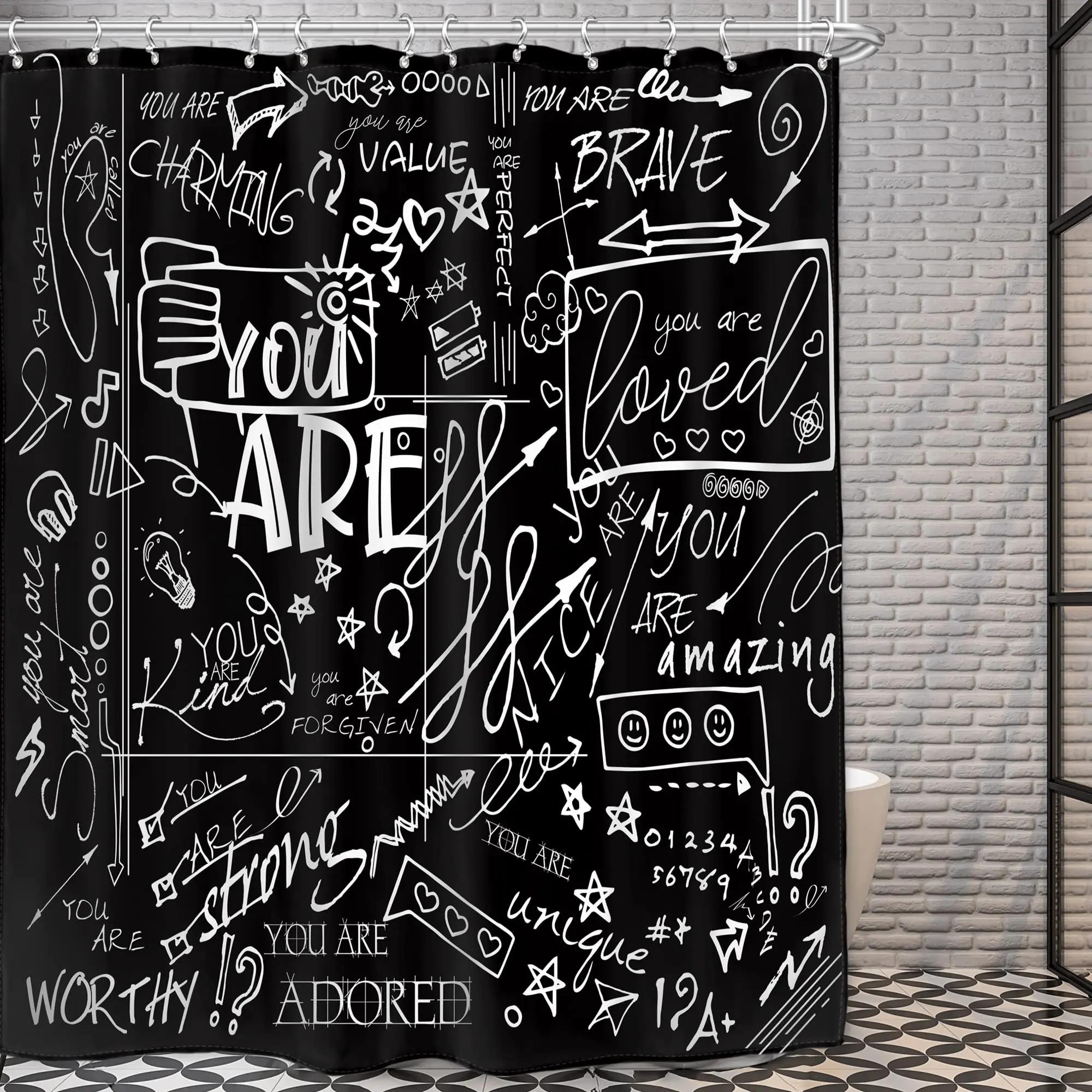 Inspirational Quotes Shower Curtain For Teen Boy Girl Waterproof Polyester Shower Curtain Bathroom Accessories Bathtub Screen W60H190(CM)-1 Pcs
Inspirational Quotes Shower Curtain For Teen Boy Girl Waterproof Polyester Shower Curtain Bathroom Accessories Bathtub Screen W60H190(CM)-1 Pcs