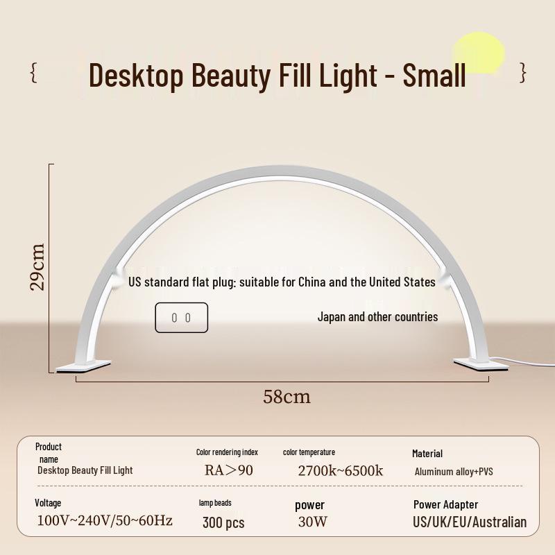 U-Shaped Half Moon LED Beauty Lamp for Nails & Microblading
U-Shaped Half Moon LED Beauty Lamp for Nails & Microblading