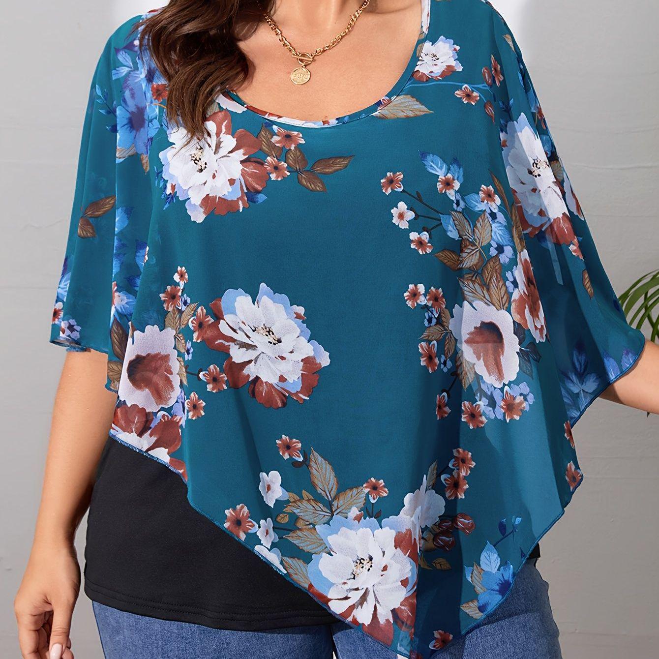 Plus Size Women s Chiffon Two-Piece Look Top 1XL синій
Plus Size Women s Chiffon Two-Piece Look Top 1XL синій