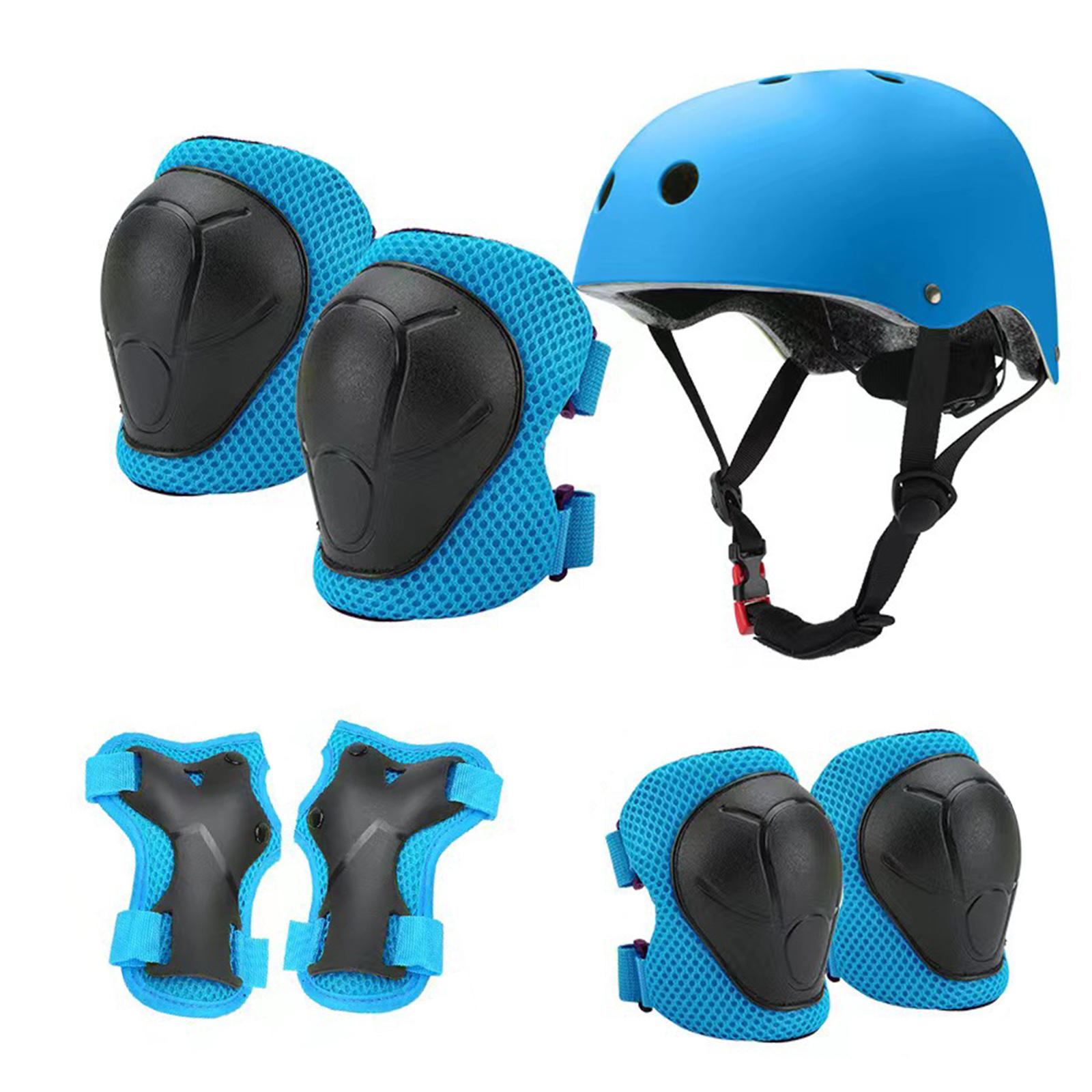 Набор из 7 предметов детской спортивной экипировки для активного отдыха для катания на роликах, самокате, скейтборде, велосипеде с головным убором, наколенниками, налокотниками, накладками на запястья синий
Набор из 7 предметов детской спортивной экипировки для активного отдыха для катания на роликах, самокате, скейтборде, велосипеде с головным убором, наколенниками, налокотниками, накладками на запястья синий