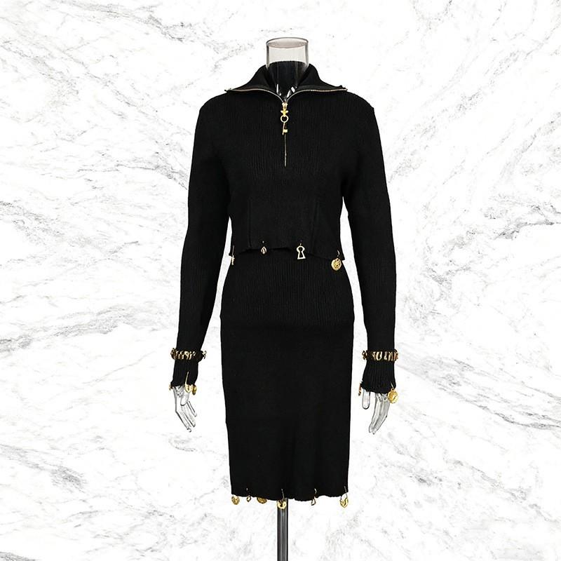 Fashionable Temperament Knitted Two-piece Women s Zipper Collar Top + Metal Trim Waist Straight Skirt S чёрный
Fashionable Temperament Knitted Two-piece Women s Zipper Collar Top + Metal Trim Waist Straight Skirt S чёрный
