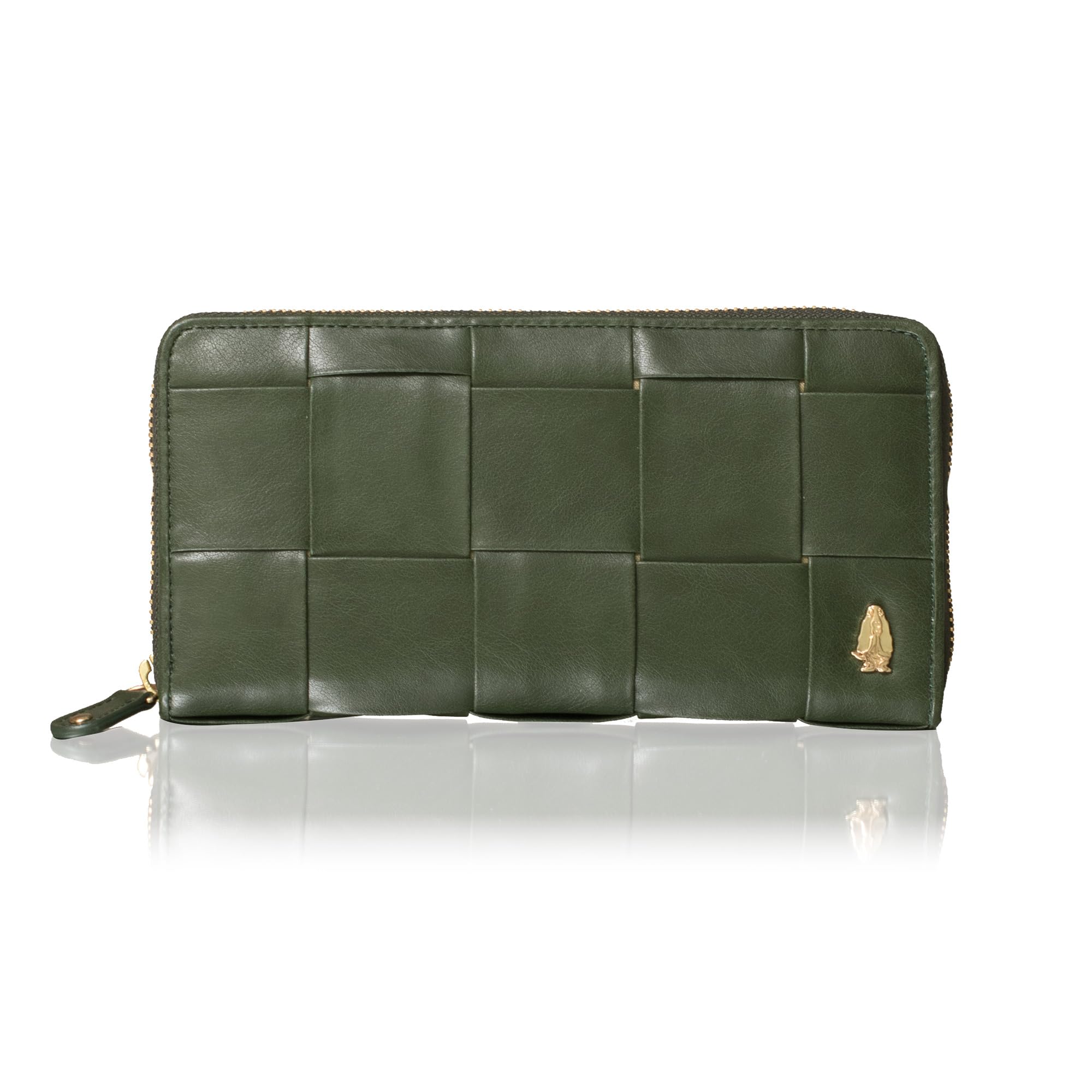 Hush Puppies Big Intrecciato Long Wallet in Gold Leather and YKK Zip-Around Microfiber, зелений
Hush Puppies Big Intrecciato Long Wallet in Gold Leather and YKK Zip-Around Microfiber, зелений