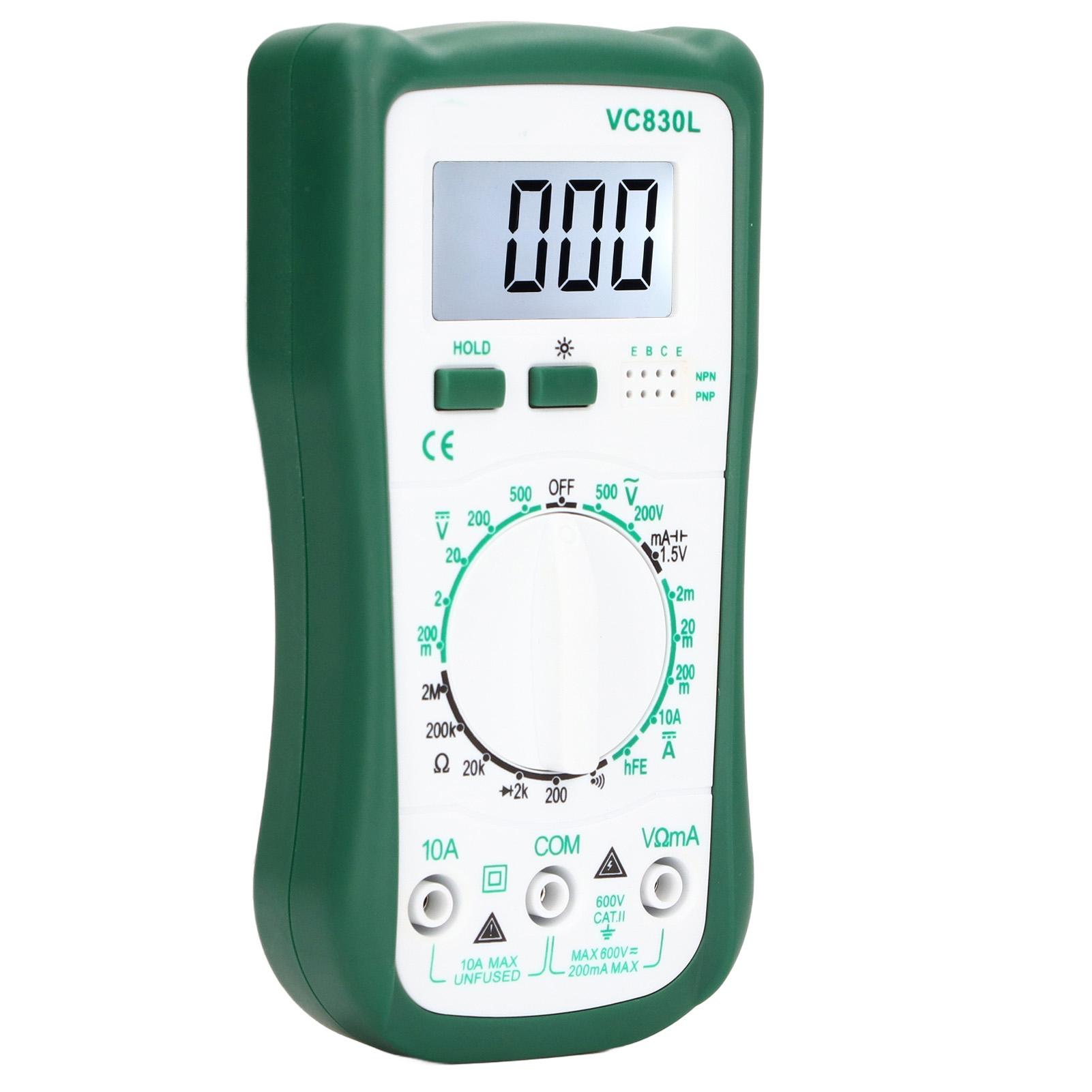 LCD Display Multimeter Multifunctional Digital Voltage Current Resistance Tester VC830L
LCD Display Multimeter Multifunctional Digital Voltage Current Resistance Tester VC830L