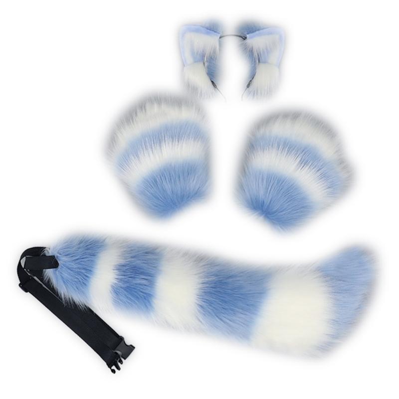 Cat-Wolf Fox Tail Faux Fur Ear Headband Paw Gloves Set Adult Children Halloween Xmas-Fancy-Party Cosplay Costume Gift синій
Cat-Wolf Fox Tail Faux Fur Ear Headband Paw Gloves Set Adult Children Halloween Xmas-Fancy-Party Cosplay Costume Gift синій