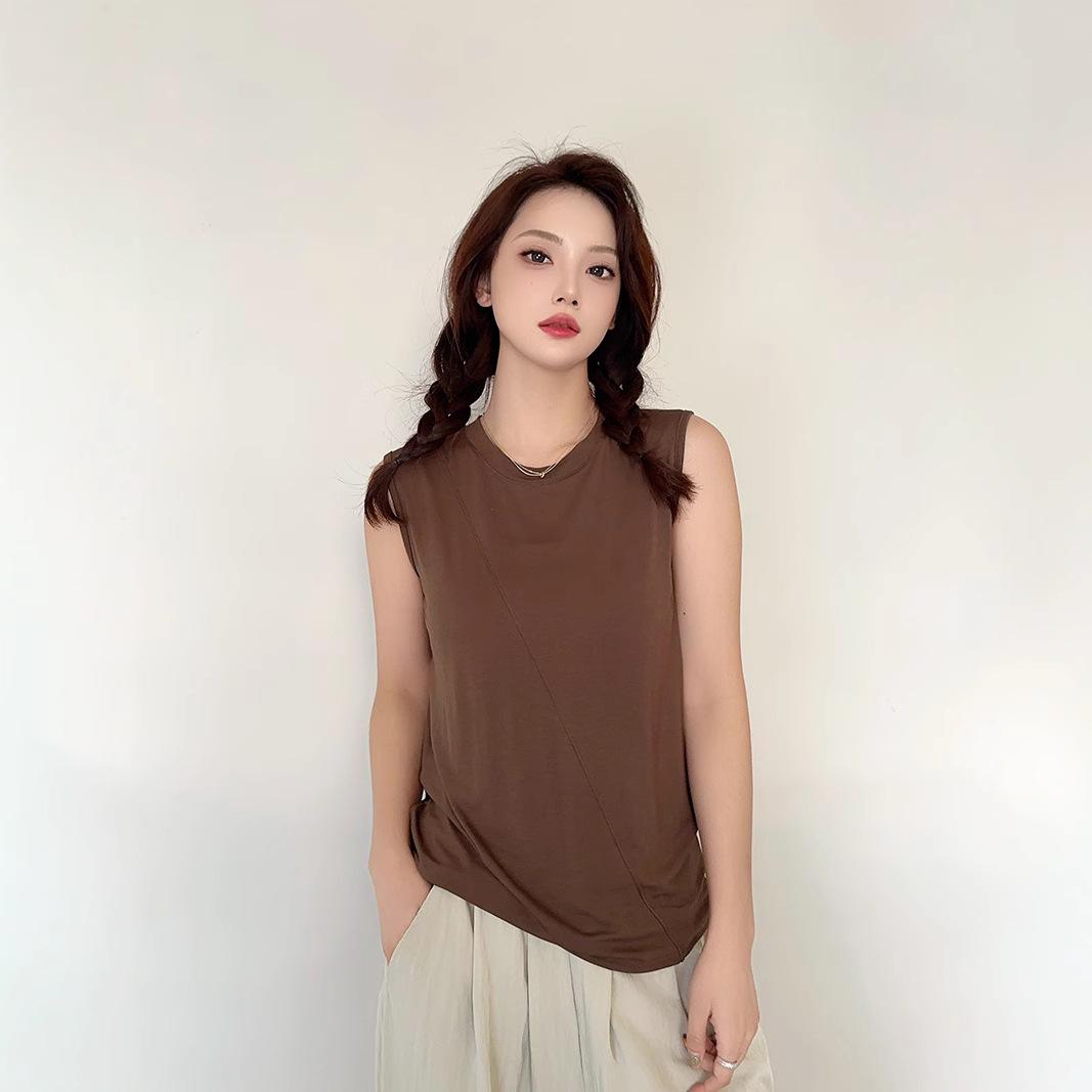Women s Sleeveless Modal T-Shirt: Shrug Camisole Vest with Stand-Up Collar, Solid Color, Versatile Top, Size Small Large
Women s Sleeveless Modal T-Shirt: Shrug Camisole Vest with Stand-Up Collar, Solid Color, Versatile Top, Size Small Large