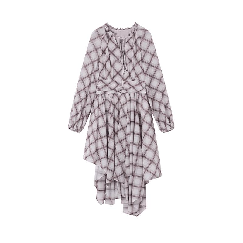XIANYING Vintage Plaid Chiffon Tie-Waist Irregular Dress XL
XIANYING Vintage Plaid Chiffon Tie-Waist Irregular Dress XL