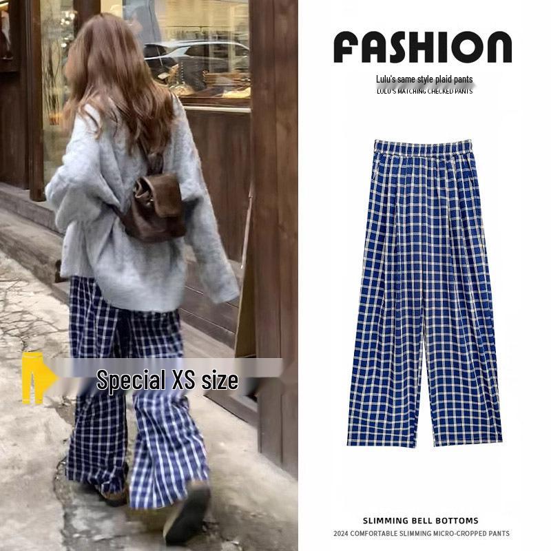 Petite Blue Plaid Loose Straight-Leg Pants - Zhao Lusi Style for Women, Spring/Autumn, 145cm S (80-95 kg)
Petite Blue Plaid Loose Straight-Leg Pants - Zhao Lusi Style for Women, Spring/Autumn, 145cm S (80-95 kg)