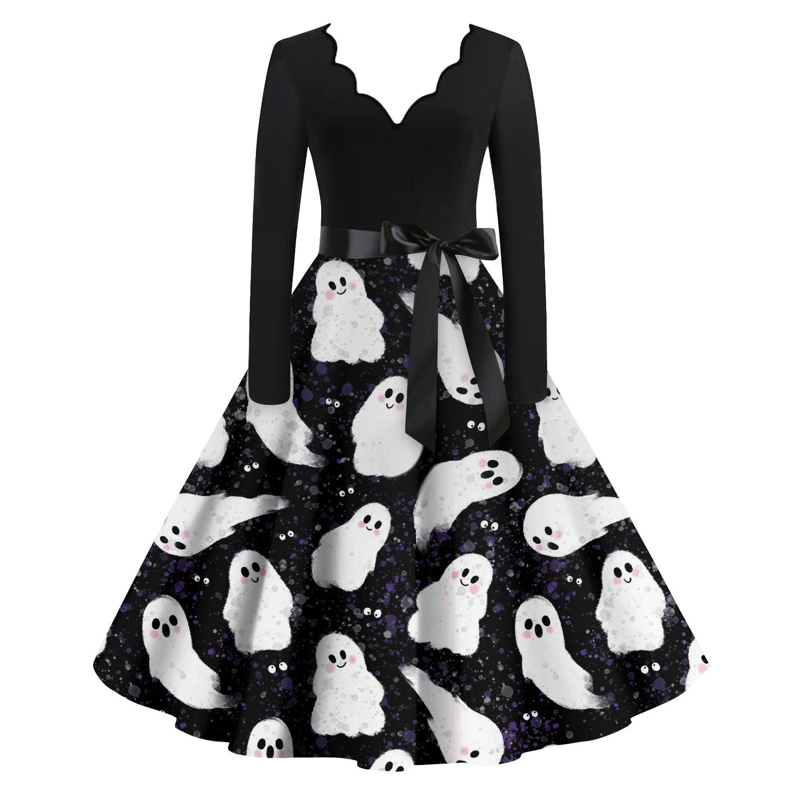 Женские повседневные модные винтажные длинные платья с длинным рукавом на Хэллоуин и графическим принтом L серый
Женские повседневные модные винтажные длинные платья с длинным рукавом на Хэллоуин и графическим принтом L серый