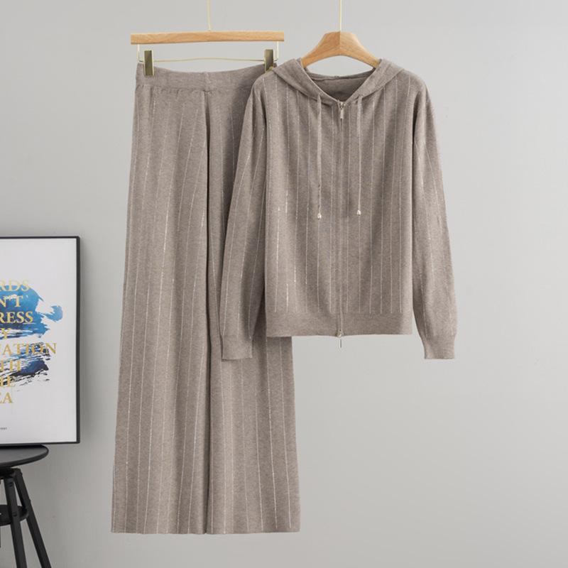 European Chic Hooded Zipper Knit Top & High Waist Casual Pants Two-Piece Women s Set One Size сірий колір
European Chic Hooded Zipper Knit Top & High Waist Casual Pants Two-Piece Women s Set One Size сірий колір