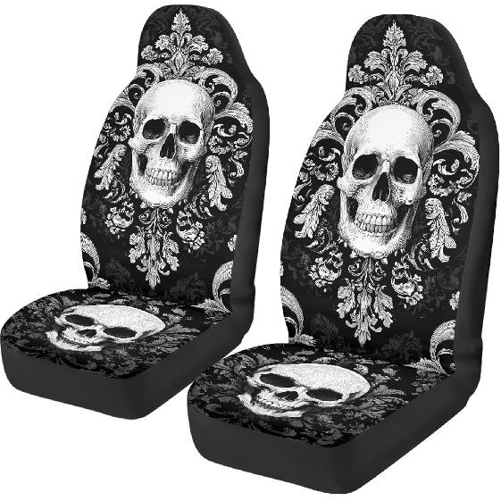 Gothic Skull Car Seat Covers Highback Bucket Seat Cover Universal Front Bucket Seat Cover,2pcs Universal Fit, Halloween Bat Auto Accessories Vintage Skull
Gothic Skull Car Seat Covers Highback Bucket Seat Cover Universal Front Bucket Seat Cover,2pcs Universal Fit, Halloween Bat Auto Accessories Vintage Skull