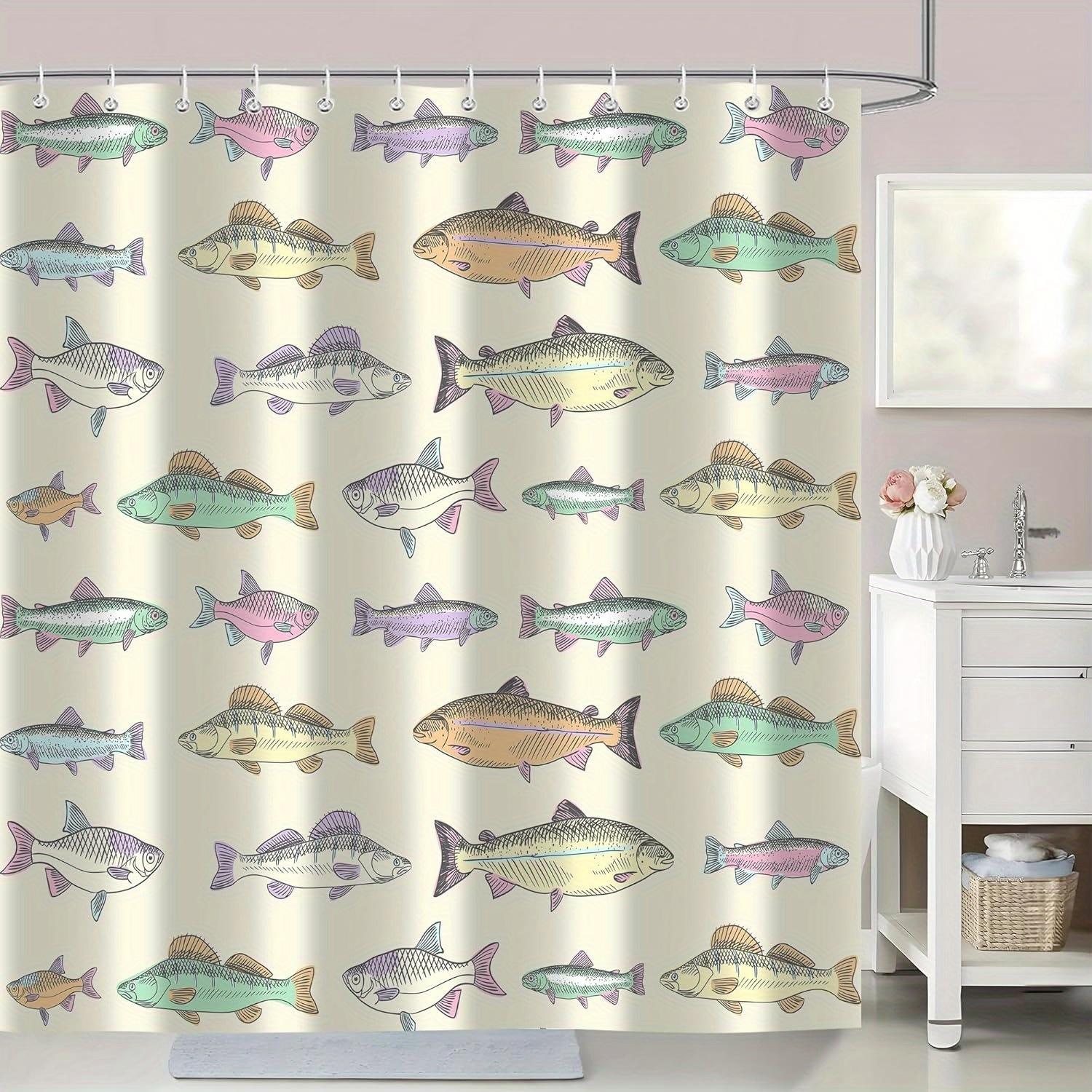 1Pc Fish Shower Curtain Vintage Lake Fishes Rustic Farmhouse Colorful Shower Curtains Decor For Bathroom Set Cloth With 12 Hooks W60H190(CM)-1 Pcs
1Pc Fish Shower Curtain Vintage Lake Fishes Rustic Farmhouse Colorful Shower Curtains Decor For Bathroom Set Cloth With 12 Hooks W60H190(CM)-1 Pcs
