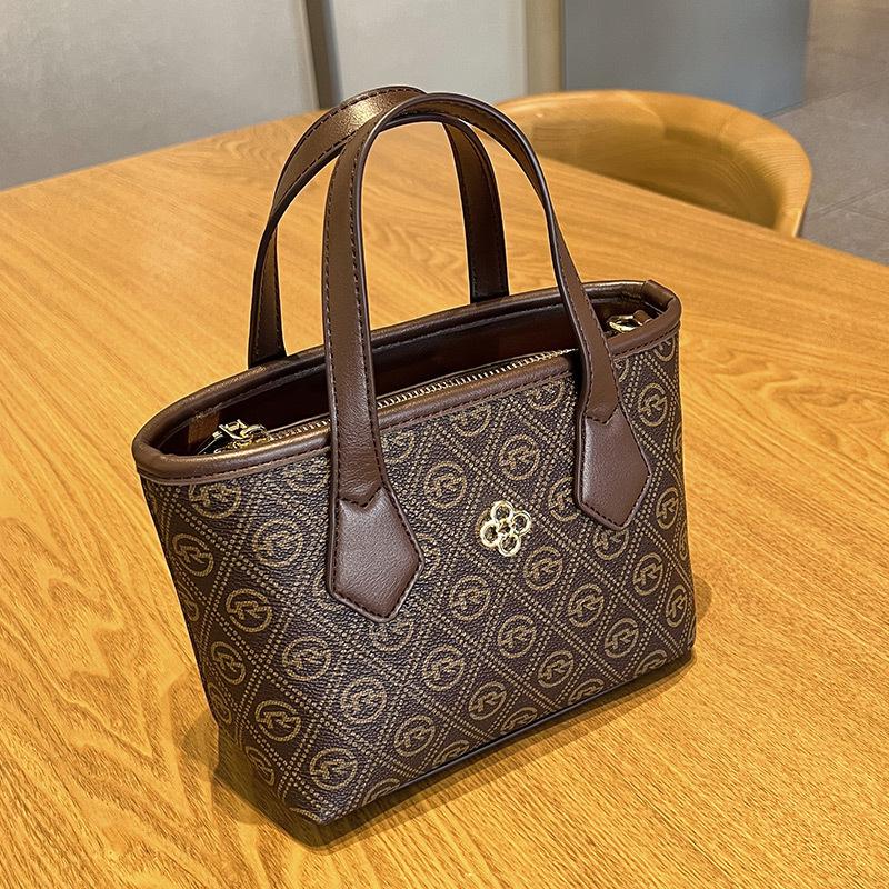 Винтажная универсальная сумка-тоут, темпераментная новая женская сумка, модная сумка-корзина для продуктов, модная тисненая сумка на одно плечо через плечо, сумочка