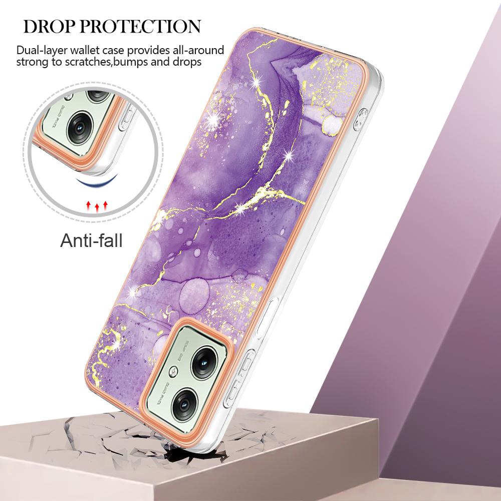 For Motorola Moto G54 5G TPU Case with IMD Marble Pattern Electroplated Back Cover Purple 001
For Motorola Moto G54 5G TPU Case with IMD Marble Pattern Electroplated Back Cover Purple 001