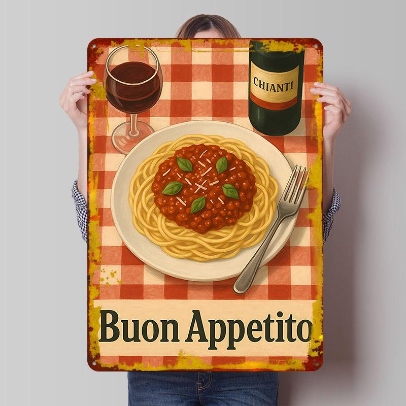 Buon Appetito Italian Meal Still Life Poster Customized Wall Art Vintage Metal Signs Retro Tin Plaque for Man Cave Home Decor 20x30cm(7.8x11.8inch)
Buon Appetito Italian Meal Still Life Poster Customized Wall Art Vintage Metal Signs Retro Tin Plaque for Man Cave Home Decor 20x30cm(7.8x11.8inch)