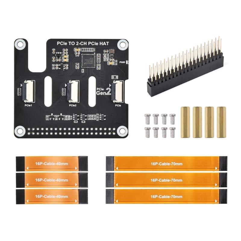 PCIe to 2CH PCIe HAT Adapter Double FFC Connector Stackable PCIe HAT Expand PCIe 16PIN Cable Support 1
PCIe to 2CH PCIe HAT Adapter Double FFC Connector Stackable PCIe HAT Expand PCIe 16PIN Cable Support 1
