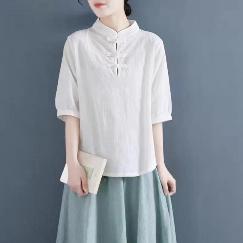 Cotton and Linen Loose T-shirt Retro Large Size Disc Button Mid-sleeved Shirt Women s Chinese Style Stand-up Collar Zen Tea Service Loose Pullover XS білий
Cotton and Linen Loose T-shirt Retro Large Size Disc Button Mid-sleeved Shirt Women s Chinese Style Stand-up Collar Zen Tea Service Loose Pullover XS білий