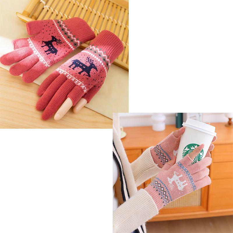 Winter Heattech Touch Screen Gloves Exposed Two Fingers Fleece-lined Thickened Wool Knitting K-style Cold-Proof Student Writing Adult New Leather Red + Pink (2 pairs) One size
Winter Heattech Touch Screen Gloves Exposed Two Fingers Fleece-lined Thickened Wool Knitting K-style Cold-Proof Student Writing Adult New Leather Red + Pink (2 pairs) One size