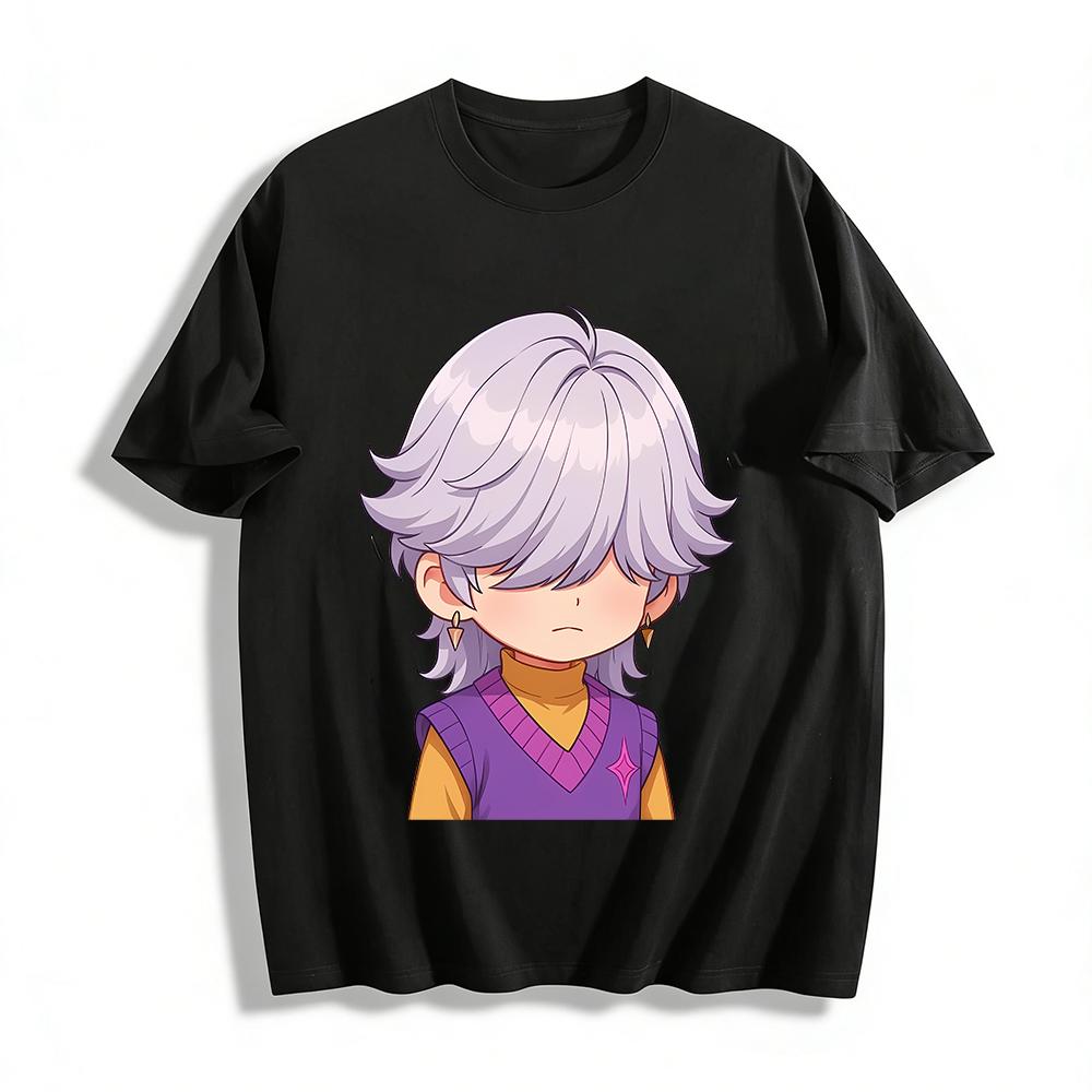 Cute Silver-Grey Bangs-Covered Boy Print Casual Top Anime Style Unisex Daily T-Shirt Pure cotton T-shirt XXS
Cute Silver-Grey Bangs-Covered Boy Print Casual Top Anime Style Unisex Daily T-Shirt Pure cotton T-shirt XXS