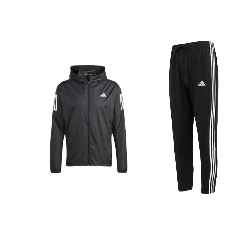 Adidas Windproof Running Hooded Long Sleeve Tapered Knit Pants Casual Sports Set Men sets Black IC0044+HZ4523 S
Adidas Windproof Running Hooded Long Sleeve Tapered Knit Pants Casual Sports Set Men sets Black IC0044+HZ4523 S