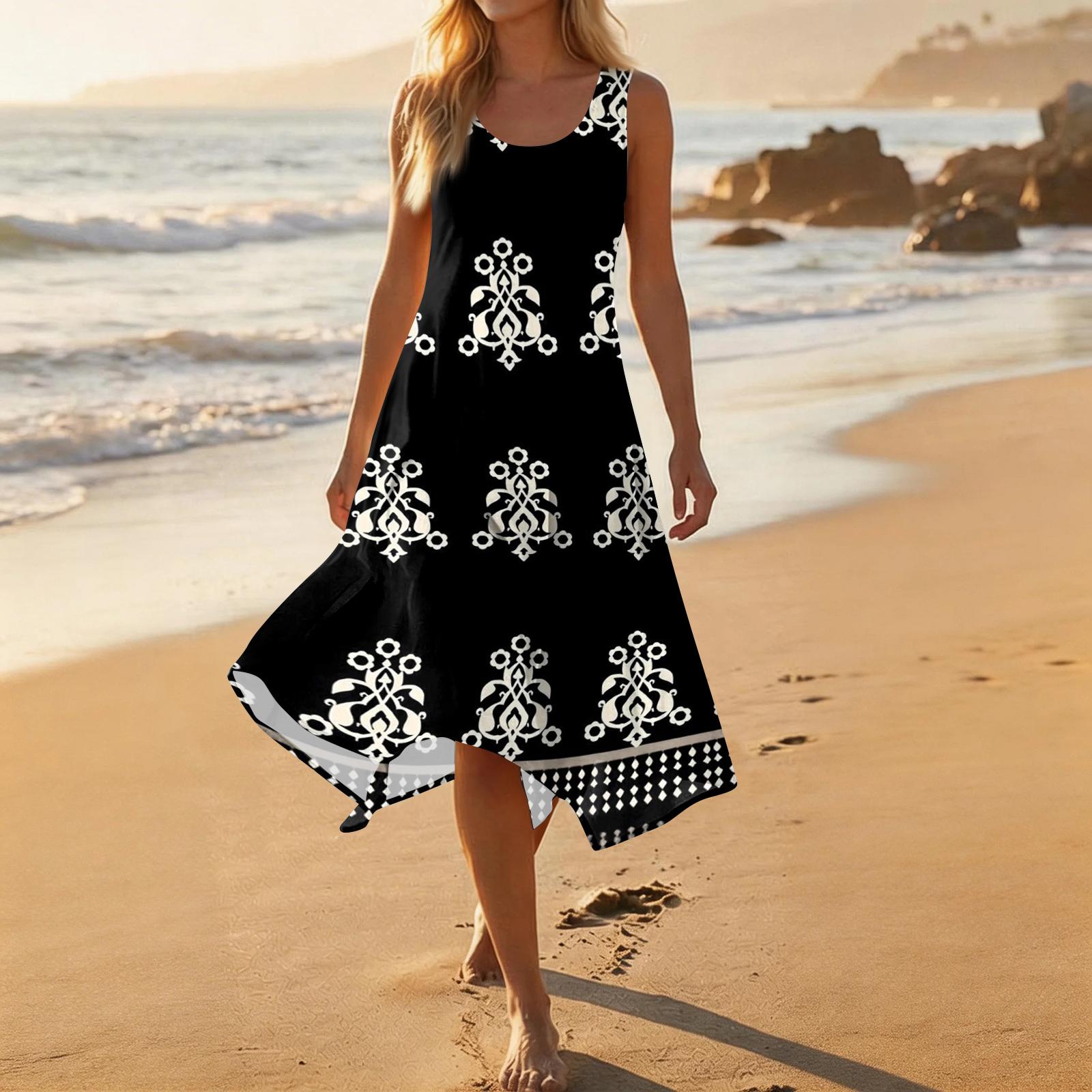 Sleeveless A Line Midi Dress with Abstract Artistic Print Lightweight Fabric Flowing Hem Casual Style L чёрный
Sleeveless A Line Midi Dress with Abstract Artistic Print Lightweight Fabric Flowing Hem Casual Style L чёрный