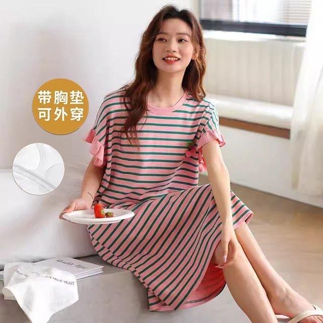 Pajamas with chest pads women s summer integrated can wear short-sleeved striped pajamas loose ins style Internet celebrity loungewear M
Pajamas with chest pads women s summer integrated can wear short-sleeved striped pajamas loose ins style Internet celebrity loungewear M