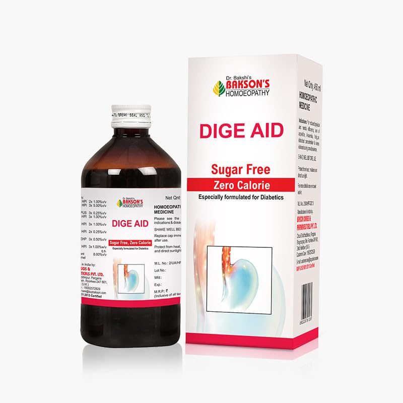 Bakson s Dige Aid Sugar Free Digestive Support Syrup For Daily Gut Comfort Easy After Meal Care Liquid Use 450 ml
Bakson s Dige Aid Sugar Free Digestive Support Syrup For Daily Gut Comfort Easy After Meal Care Liquid Use 450 ml