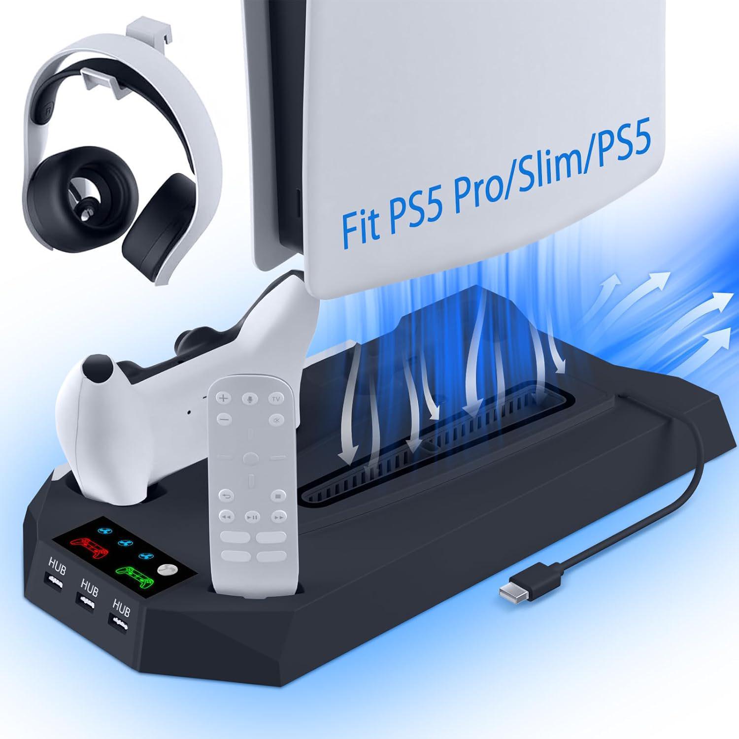 Підставка для охолодження та заряджання консолі PS5/Slim/Pro з двофункціональною вентиляторною базою чорний
Підставка для охолодження та заряджання консолі PS5/Slim/Pro з двофункціональною вентиляторною базою чорний