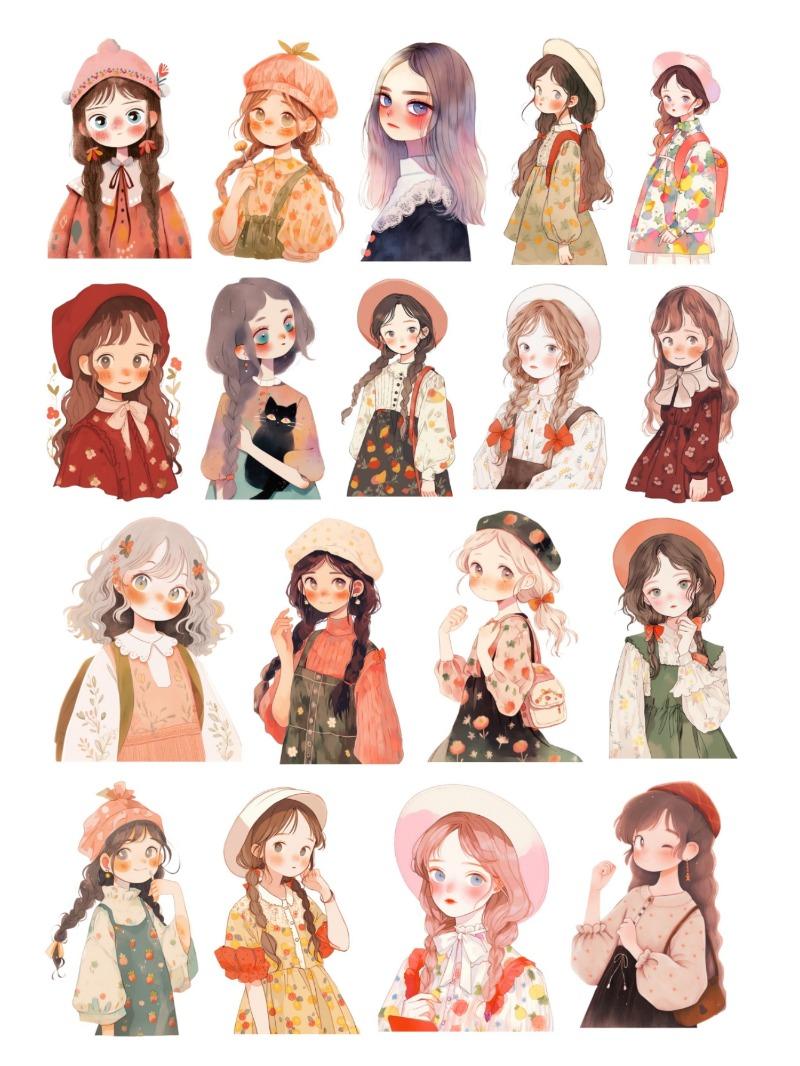 Hand-painted Cute watercolor girl 2 Stickers Scrapbooking Craft Diary Album Phone Computer Seal Decorative scrapbooking білий
Hand-painted Cute watercolor girl 2 Stickers Scrapbooking Craft Diary Album Phone Computer Seal Decorative scrapbooking білий