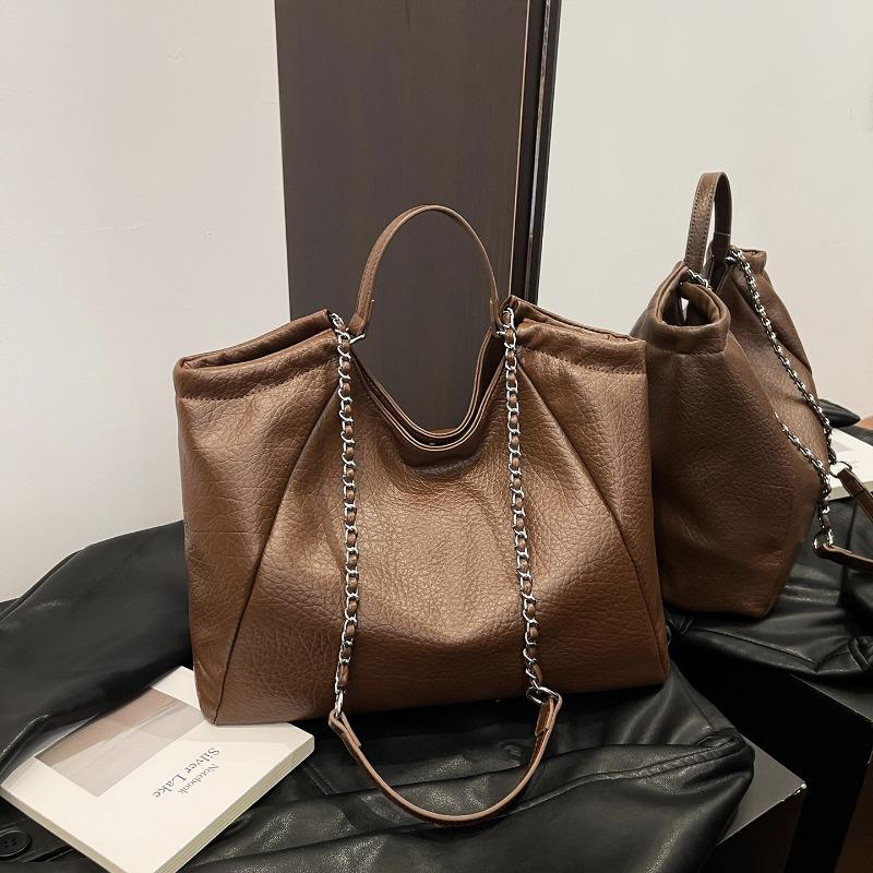 Нишевая мода новая сумка-тоут в стиле ленивого ветра, ощущение расслабленности, большая вместимость, повседневная на плечо, подмышечная сумка кофейный