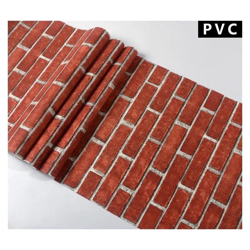 Ретро ностальгический имитация кирпича узор кирпич кирпичные обои кафе бар ресторан культура обои красный