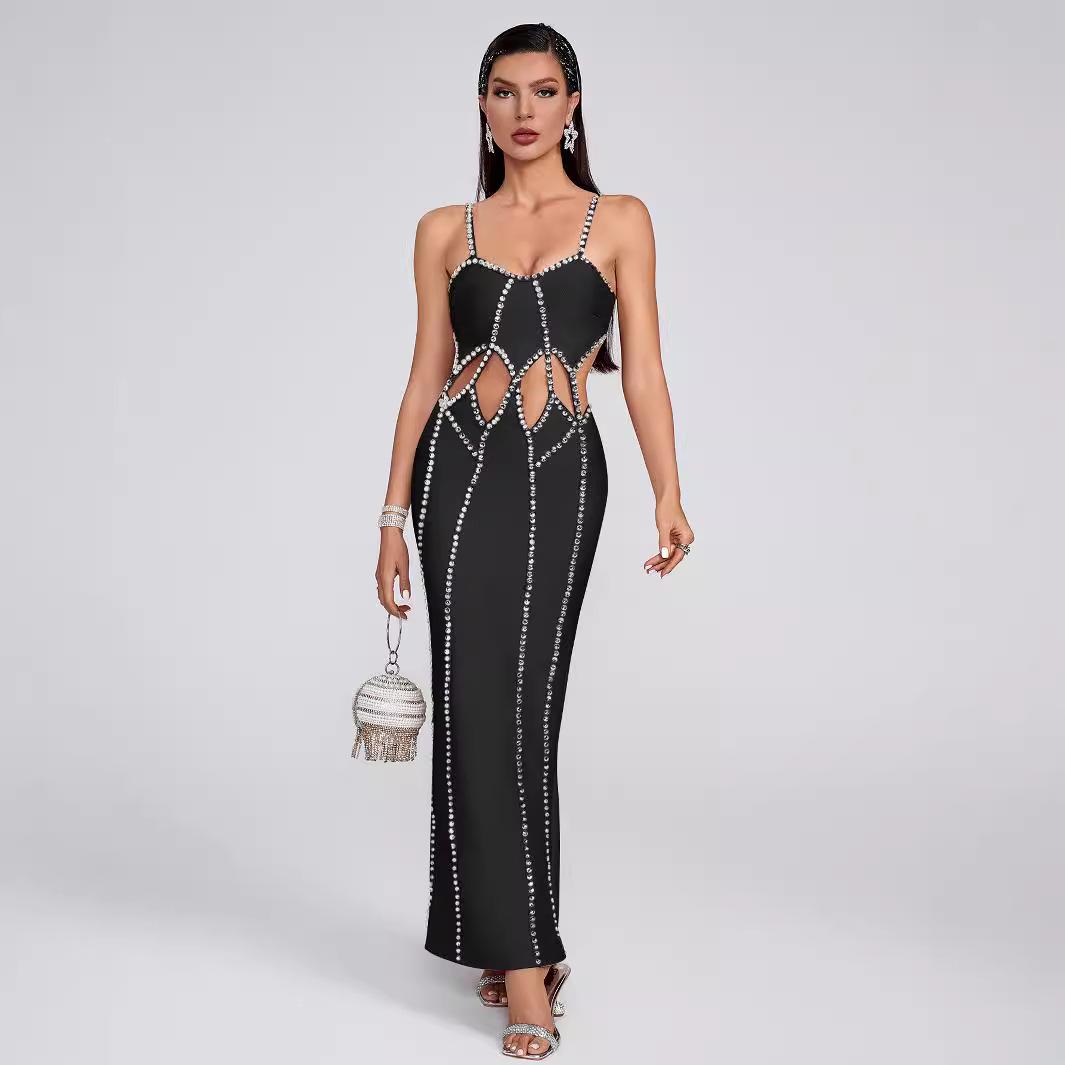 Custom Rhinestone Spaghetti Strap V-Neck Backless Bandage Dress with Waist Cut-Outs S чёрный
Custom Rhinestone Spaghetti Strap V-Neck Backless Bandage Dress with Waist Cut-Outs S чёрный