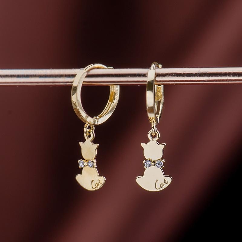 Fashionable Gold-Plated s925 Sterling Silver Kitten Drop Earrings for Women 925 Silver
Fashionable Gold-Plated s925 Sterling Silver Kitten Drop Earrings for Women 925 Silver