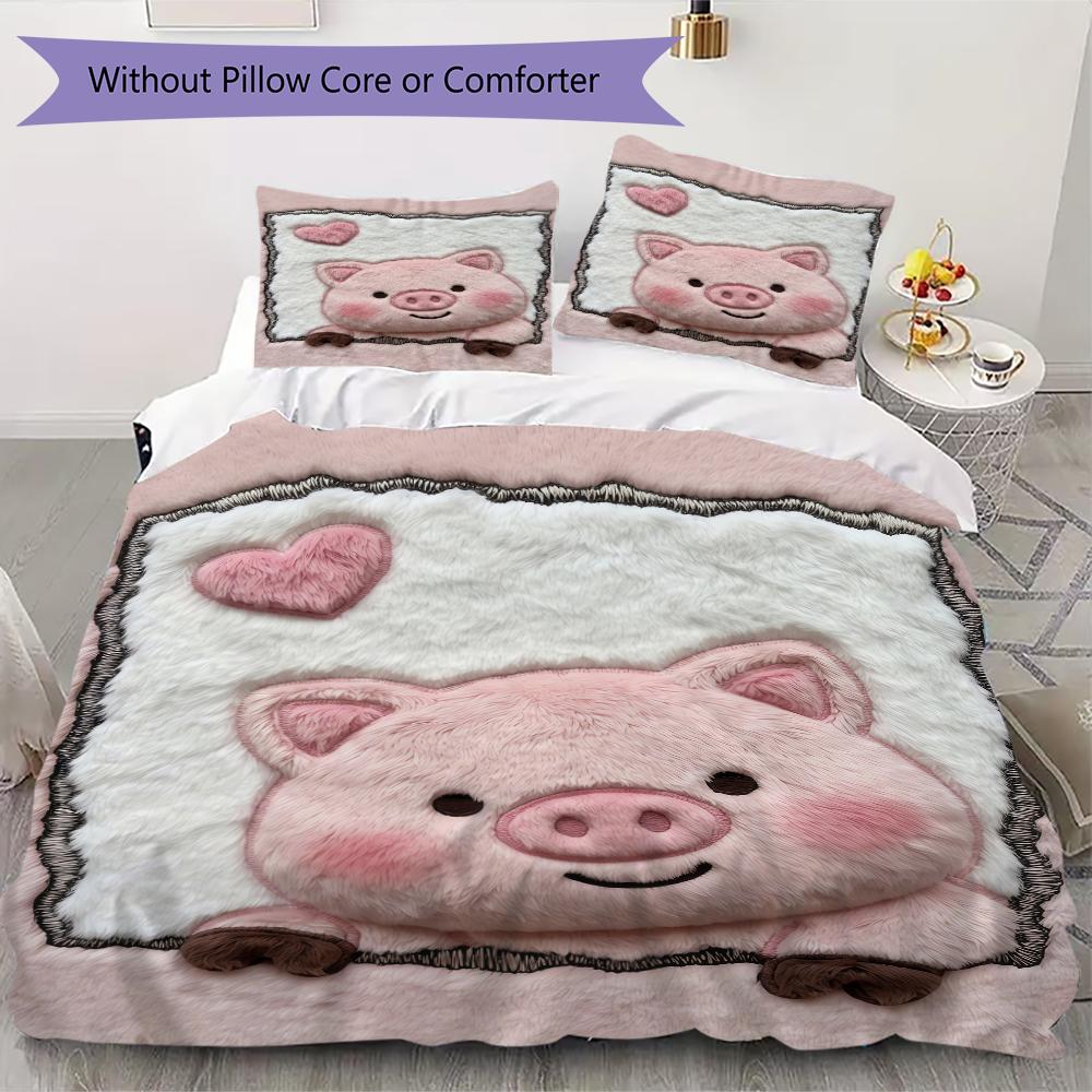 Cute pink pig Pattern Bedding uilt Set uilt Cover Pillowcase Home Decoration Birthday Gift (1 * duvet cover + 56 * pillowcase without core) 135x200cm
Cute pink pig Pattern Bedding uilt Set uilt Cover Pillowcase Home Decoration Birthday Gift (1 * duvet cover + 56 * pillowcase without core) 135x200cm