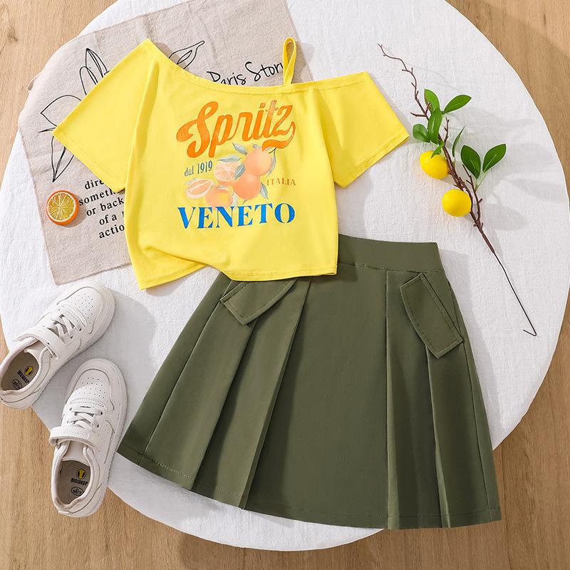 Girls Fashionable Outfit - Summer Children s Halter-top Short-sleeved Top and Skirt Set (two-piece) 130cm=8Y жёлтый
Girls Fashionable Outfit - Summer Children s Halter-top Short-sleeved Top and Skirt Set (two-piece) 130cm=8Y жёлтый