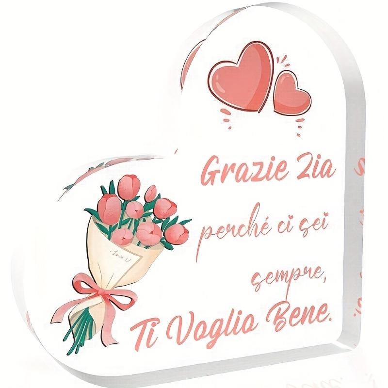 2D Flat, Grazie Zia Heart-Shaped Acrylic Thank You Gift Tabletop Decor Plaque, Floral Design, Home Decor Plaque Hanging Wall Art Decorative Garden D 10*10cm
2D Flat, Grazie Zia Heart-Shaped Acrylic Thank You Gift Tabletop Decor Plaque, Floral Design, Home Decor Plaque Hanging Wall Art Decorative Garden D 10*10cm